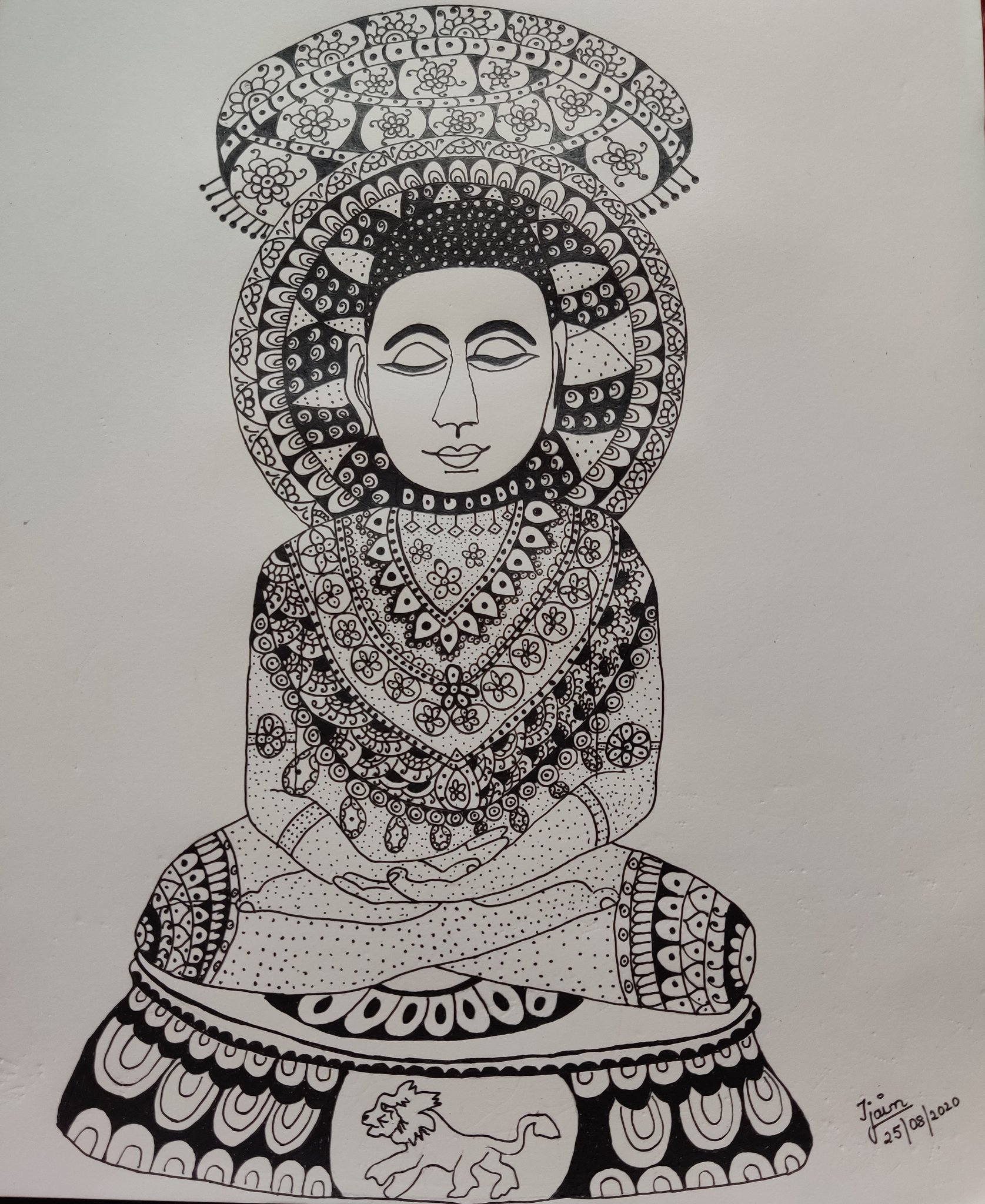 HOW TO DRAW LORD MAHAVIR DRAWING  MAHAVIR JAYANTI SPECIAL DRAWINGMAHAVIR  SWAMI BHAGWAN DRAWING  Drawings Painting Draw