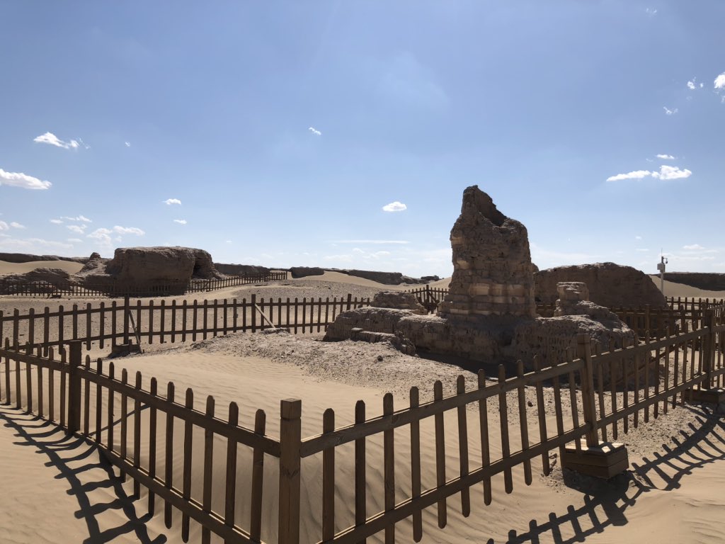 Marco Polo visited an Etzina on the desert edge - almost certainly the then Mongolian city under its Tangut name. Polo refers to a city of isolators and this religious plurality is still seen - Buddhist stupas, and outside the walls a travellers’ mosque for itinerant traders 3/5