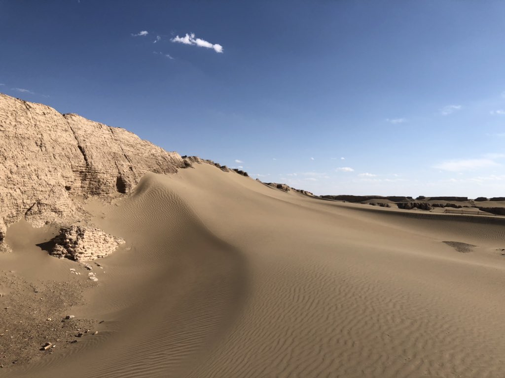 Now arid and desiccated, the city (whose Tangut name means ‘Black Water’) was fed by now reduced aquifers. Nearby are the ghostly remains of a forest which died when the local water table dropped. Sands now lap the bastion walls and cover the city’s remaining buildings. 4/5