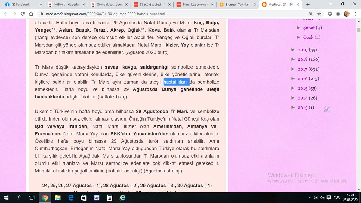 mediacat25's tweet photo. #Corona'yı (#Covid19) Yenenler Tekrar Hastalanıyor ! 😮Günler Öncesi 24 Ağustos haftası için Tr #Marsdan ötürü ateşli hastalıklarda tekrar artış yaşanabileceğini ayrıca Tr #Satürnden ötürü Covid19 önlemlerinde tekrar artış olabileceğini yazmıştık.
https://t.co/qLc2v5HVjg https://t.co/bD6Ag3H9uL