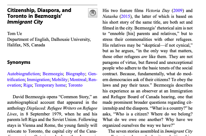 TorontoWFL's tweet photo. I wrote about the representation of #Toronto in David Bezmozgis' Immigrant City here. Thx, @Fleischmarket, for all your help &amp; for introducing me to David's work!  https://t.co/trwfrAzQYh https://t.co/rOMtaf9qok