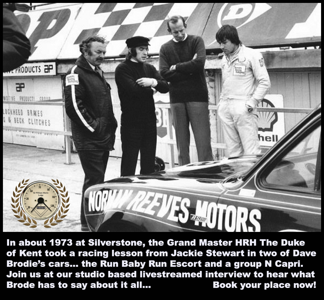 The Grand Master drove the Run Baby Run Escort at Silverstone! Who knew?  Find out more from the man who lent him the cars... helmtickets.com/events/6373/an… <a href="/UGLE_GrandLodge/">United Grand Lodge of England</a> @OxfordshirePGL <a href="/N_M_V_A/">National Masonic Vehicle Association</a>  <a href="/StuartHarker1/">Stu (he/him)</a> <a href="/WorvellMichelle/">Michelle Worvell</a>