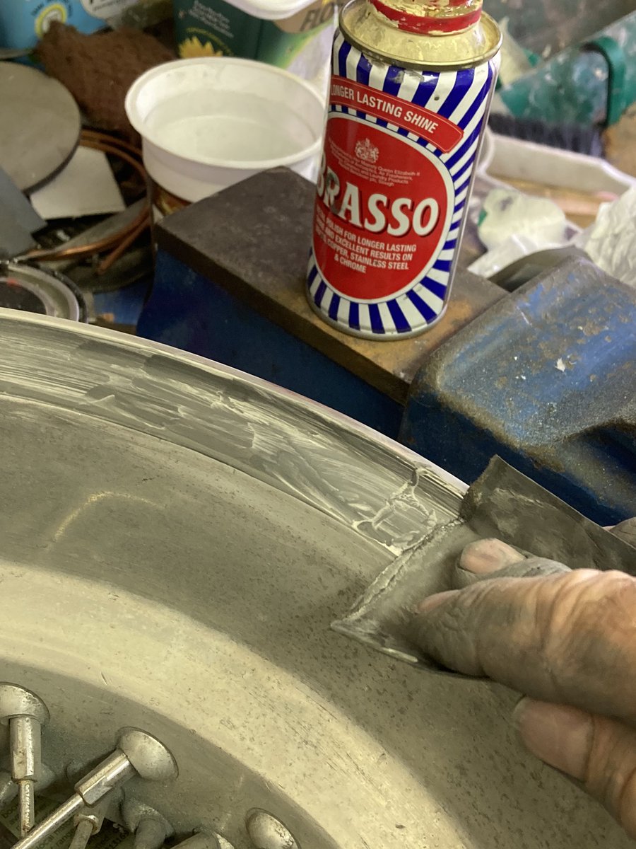 Here’s a few pictures of the  #Restoration process on the  #Borrani  #Vintage  #Ferrari wheels Thanks for watching the 8 videos in this thread above & I hope it inspires you to have a go