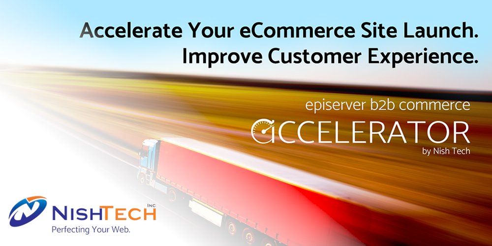 Nishtech's tweet photo. We're excited to announce the upcoming release of our Episerver B2B Commerce Accelerator. Learn more about how you can start selling online faster with Nish Tech. #ascendb2b https://t.co/4Az7zRMI4R https://t.co/m6Z8mGokbX