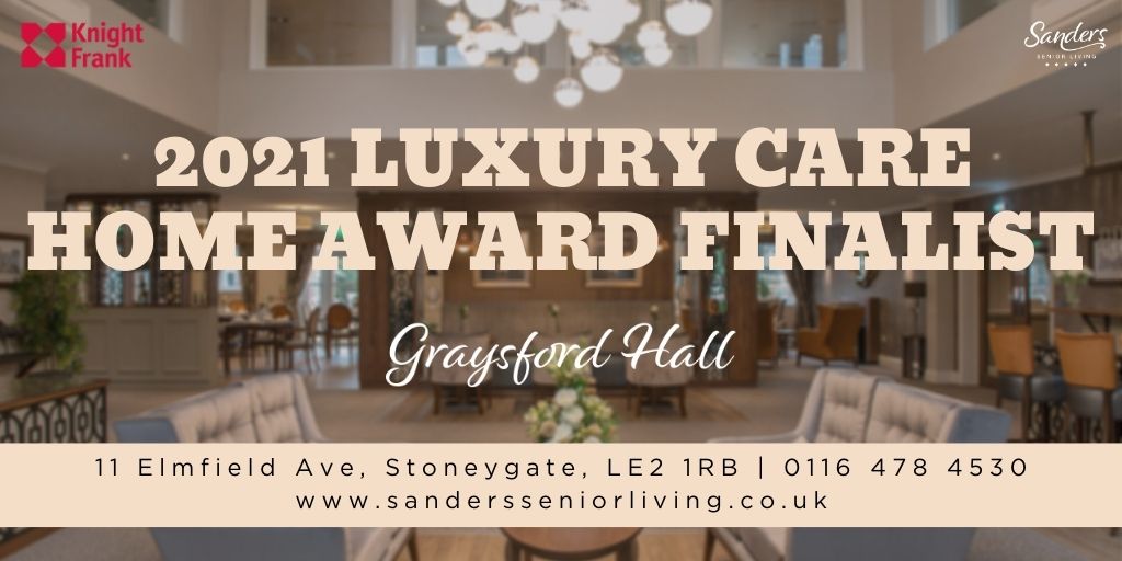 SandersLiving's tweet photo. Delighted to announce that Graysford Hall #carehome in #Stoneygate #Leicester has been shortlisted for the 
@knightfrank 2021 Luxury Care Home of the Year #Award. 
For all enquiries
T: 0116 478 4530
E: graysford.hall@sandersseniorliving.co.uk
W: https://t.co/NsBbfOVOas
#carenews https://t.co/GsHLaDblZt