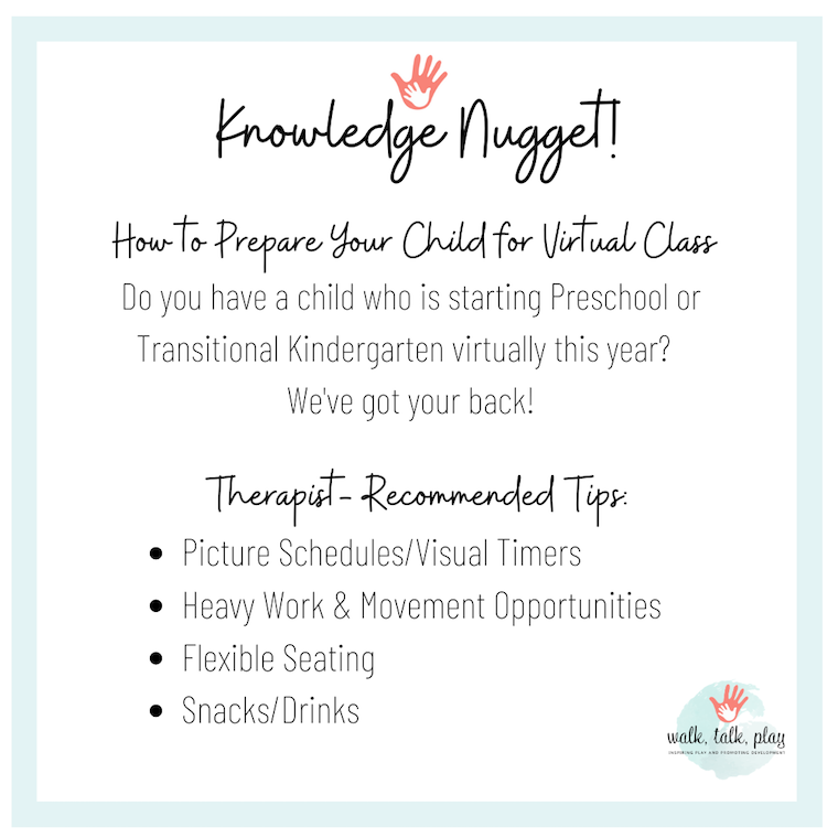 walktalkplay's tweet photo. https://t.co/ro0xFCsRXT 
See our Therapist-Recommended Tips for Preparing Your Child for #VirtualLearning #preschool #kindergarten #learningfromhome https://t.co/L7mIaz9wmZ