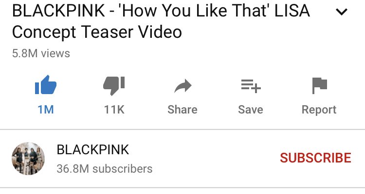 Lisa is the first female kpop idol to hit 1M likes on teaser in 11 hours and 24 min.
