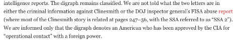 In the real world, an “operational contact” is an American the *CIA* is authorized to contact but forbidden from tasking for any operational use. Today McCarthy even cites the IG report that makes that explicit, tho he steers his readers away from the page with the definition. /8