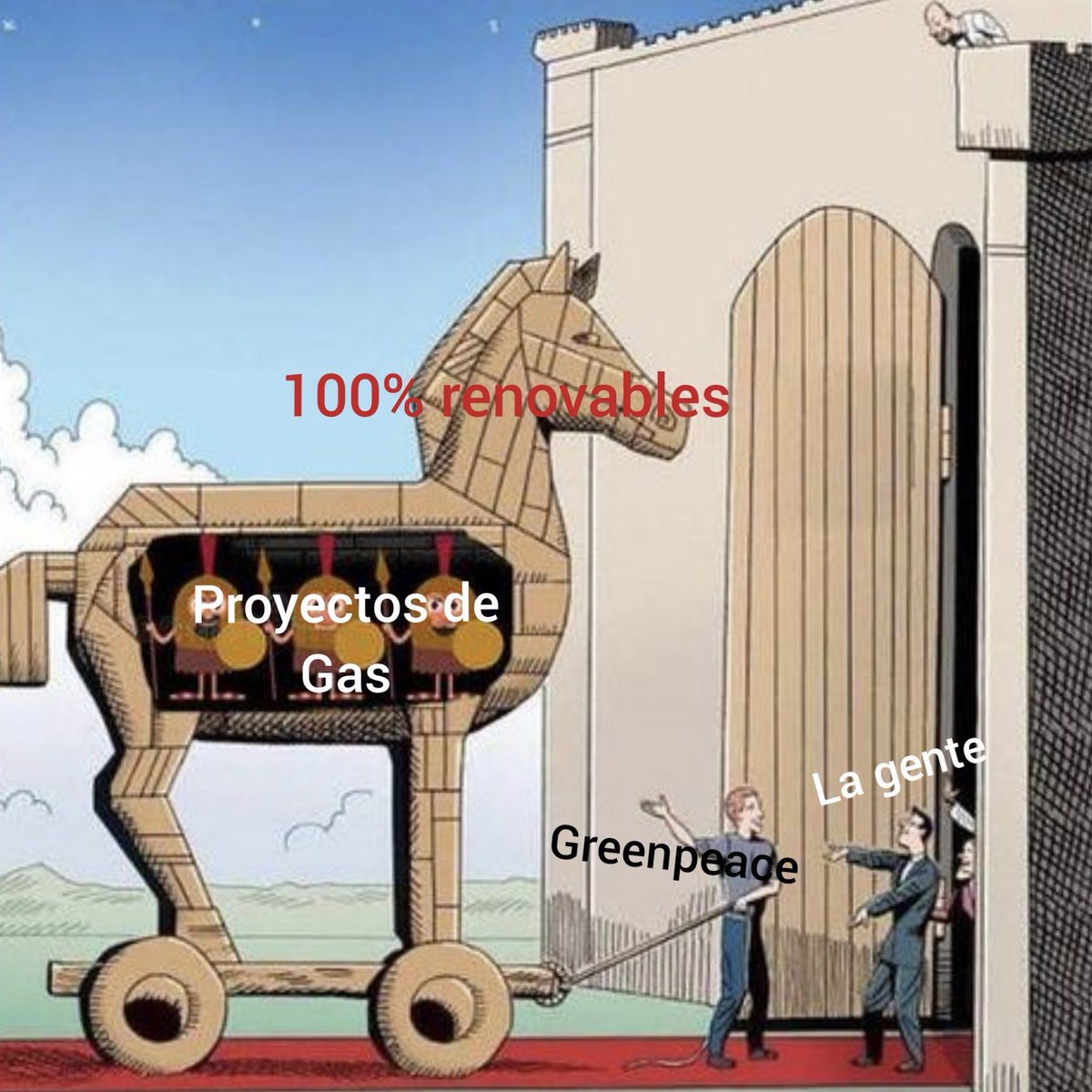OperadorNuclear's tweet photo. Los promotores del 100% renovables huelen a gas natural. https://t.co/bYjMQ863x0