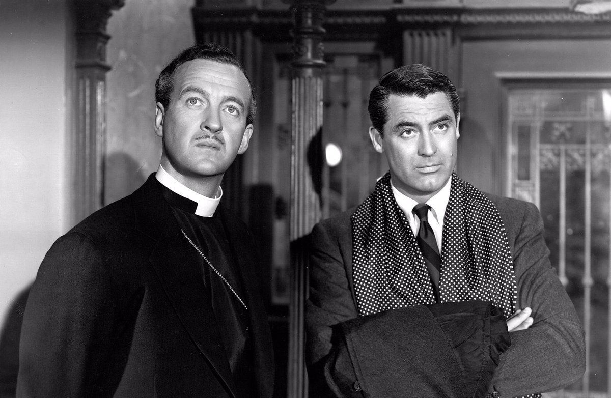 OHatRandom's tweet image. David Niven and Cary Grant in “The Bishop’s Wife” (1947)