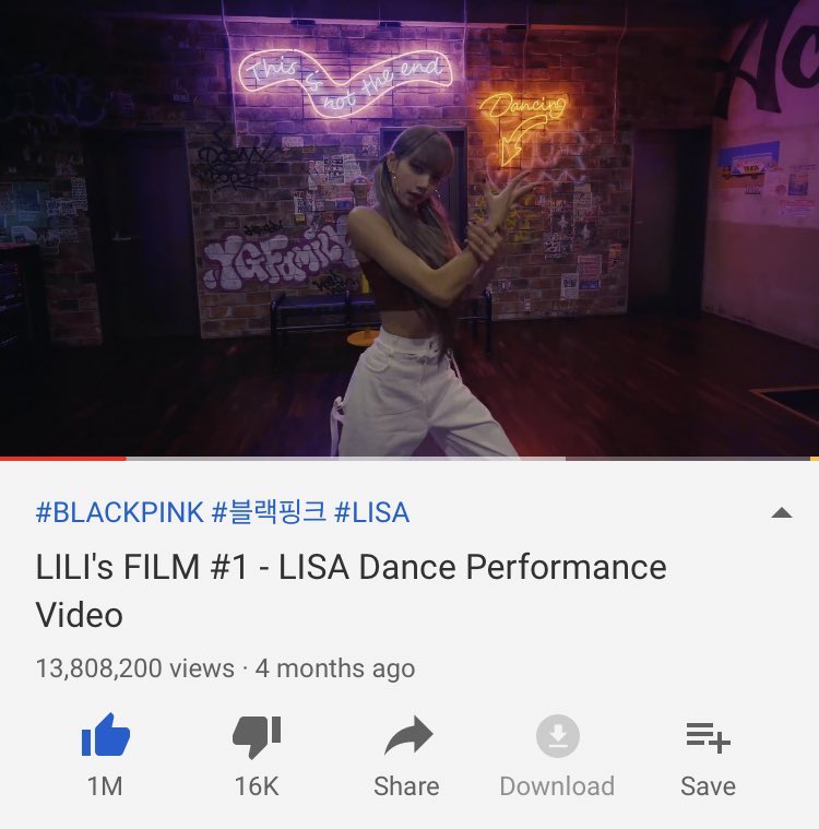 Lisa is the first artist to have a solo dance video performance in history to debut as the #1 trending video worldwide on Youtube.