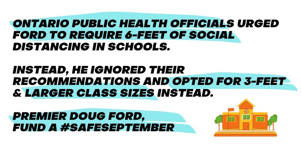 uniongrrl's tweet image. Despite the advice from health officials, my son’s class is at 27 pupils.

There’s no way to social distance with such a large #ClassSize.

Fund a #SafeSeptember, @fordnation .
#onted #onpoli