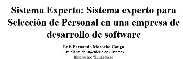 Aquí algunos de los trabajos muy interesantes de alumnos de la <a href="/UNLoficial/">Universidad Nacional de Loja</a> carrera de @CisUnl desarrollados en la asignatura de Sistemas Expertos, diseñados para resolver problemas en algunas áreas del conocimiento.
<a href="/NikolayAguirre/">Nikolay Aguirre</a> <a href="/MichaelValarez6/">Michael Valarezo</a> <a href="/hltorresc/">Hernán Torres</a> <a href="/pfordonez/">Pablo Ordoñez</a>