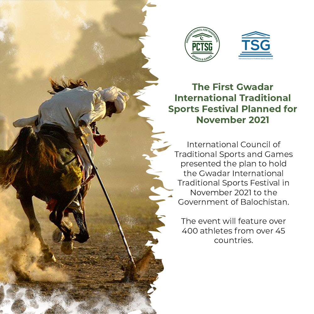 PakistanTSG's tweet image. International Council of Traditional Sports and Games presented the plan to hold the Gwadar International Traditional Sports Festival in November 2021 to the Government of Balochistan.

The event will feature over 400 athletes from over 45 countries.

#PCTSG #TSG #ICTSG