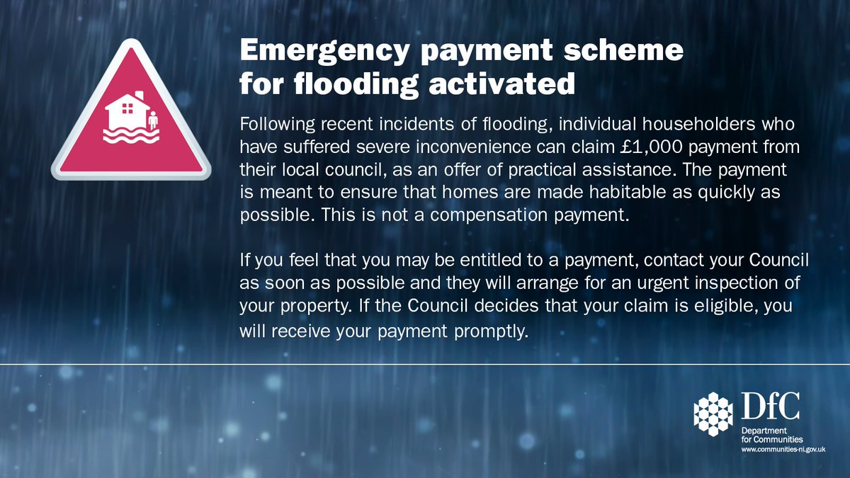 Please retweet : Emergency payment scheme for flooding activated.  Details below 👇