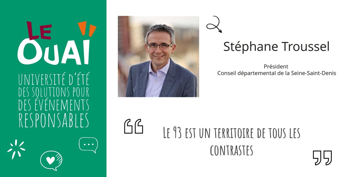 le_ouai's tweet photo. #BestQuotes @StephanTroussel, Président du Conseil Général de @seinesaintdenis est le dernier à témoigner au  #OUAI2020, en présentant toute la diversité de son département https://t.co/TwMaI6YnRR