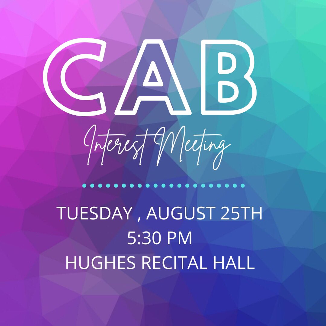 CAB_UMHB's tweet photo. Hope to see y’all this afternoon!!! We’ve missed planning events and want your input for this semester and next! https://t.co/svMv1IbgxB