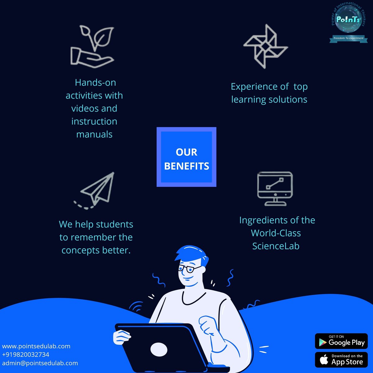 p_edulab's tweet image. Points Edulab ensures supporting and enhancing the design and development of high quality student learning experiences. Also enhancing teaching and learning practices, curriculum design and learning support including the appropriate use of learning technologies