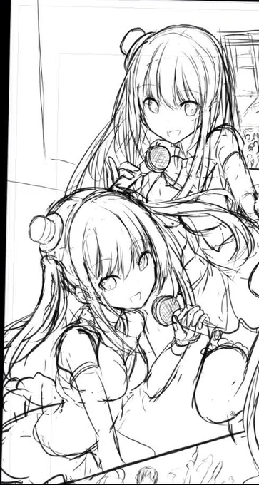 実は全く本編には絡まないアイドルユニットのラフ 