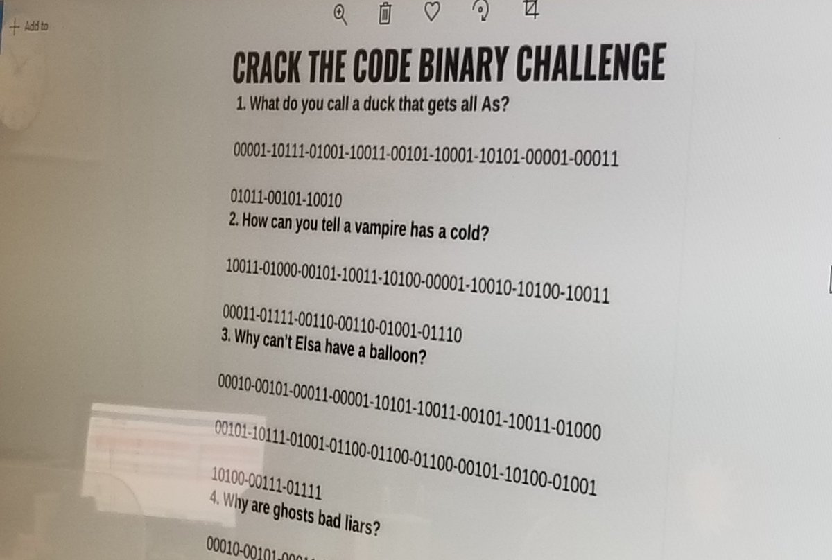 wmjackson's tweet image. Students learning binary coding #binarycoding to start a dialogue on how computers think and not all coding is the same. Building a foundation of knowledge!!