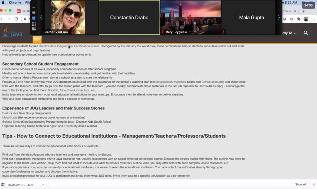 ameliaeiras's tweet image. Now @arungupta & @allmycode providing feedback on the #JavaInEducation wiki 💪🏼🥋💙 #MovedByJava @jcp_org #communityFIRST because #sharingIScaring