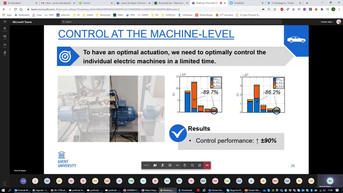 PhD Arne De Keyser a second result: summarizing long horizon predictions for control by calculating only a single forward step reduces calculation power allowing for real time implementation and increases optimality of the control performance. Example case an increase with 90%