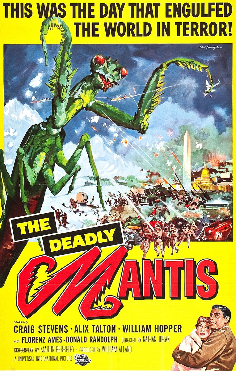 60. EL MONSTRUO ALADO (1957)Mucho tardaron en darse cuenta de que el insecto que realmente acojona es la mantis religiosa. Si la haces gigante con la solvencia de Nathan Juran, sale una monster movie muy maja y entretenida. (Nota: ningún macho de mantis murió durante el rodaje)