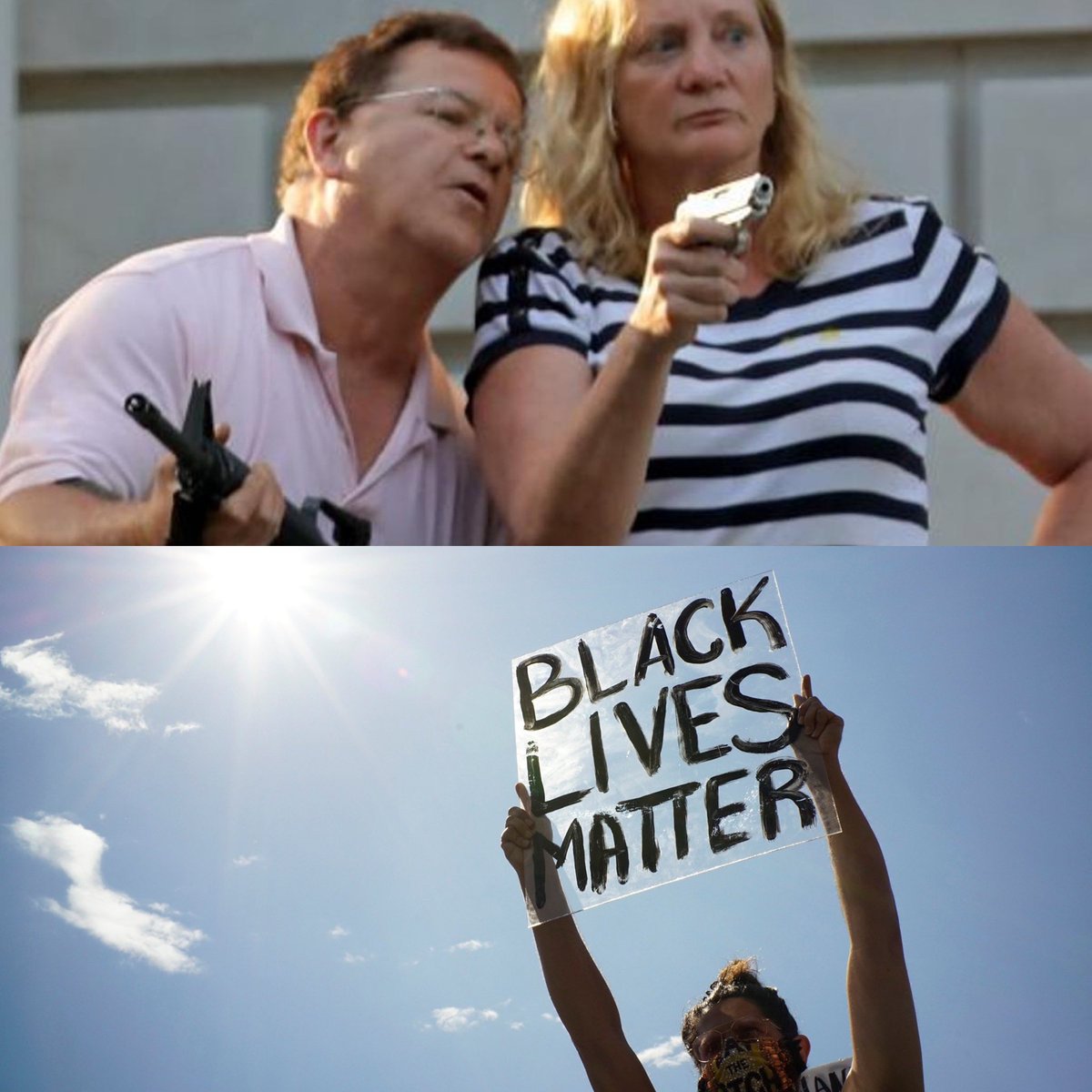 The  #McCloskeys were an attempt to elevate the moral cause of the encroached upon white suburbs and hack at the moral nobility of  #BlackLivesMatter  .  #Spiritof5050  #RepublicanConvention 5/