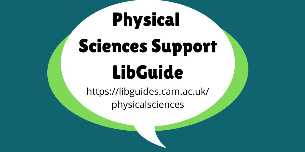 1/6 Whilst we work towards safely reopening our physical spaces and services, you can still make use our recently-expanded online resources. Follow this thread to discover all the online materials you now have access to!  #PhDChat  #StudentChat https://libguides.cam.ac.uk/physicalsciences