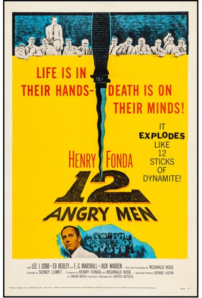 Check out this Original US One Sheet movie poster for the film, '12 Angry Men.' 

#12angrymen #henryfonda #classicfilm #movies #moviereview #sidneylumet #reginaldrose #filmmaking #drama #crime #courtroom #justice #movieposter #posters #movieposters #filmart #movieart