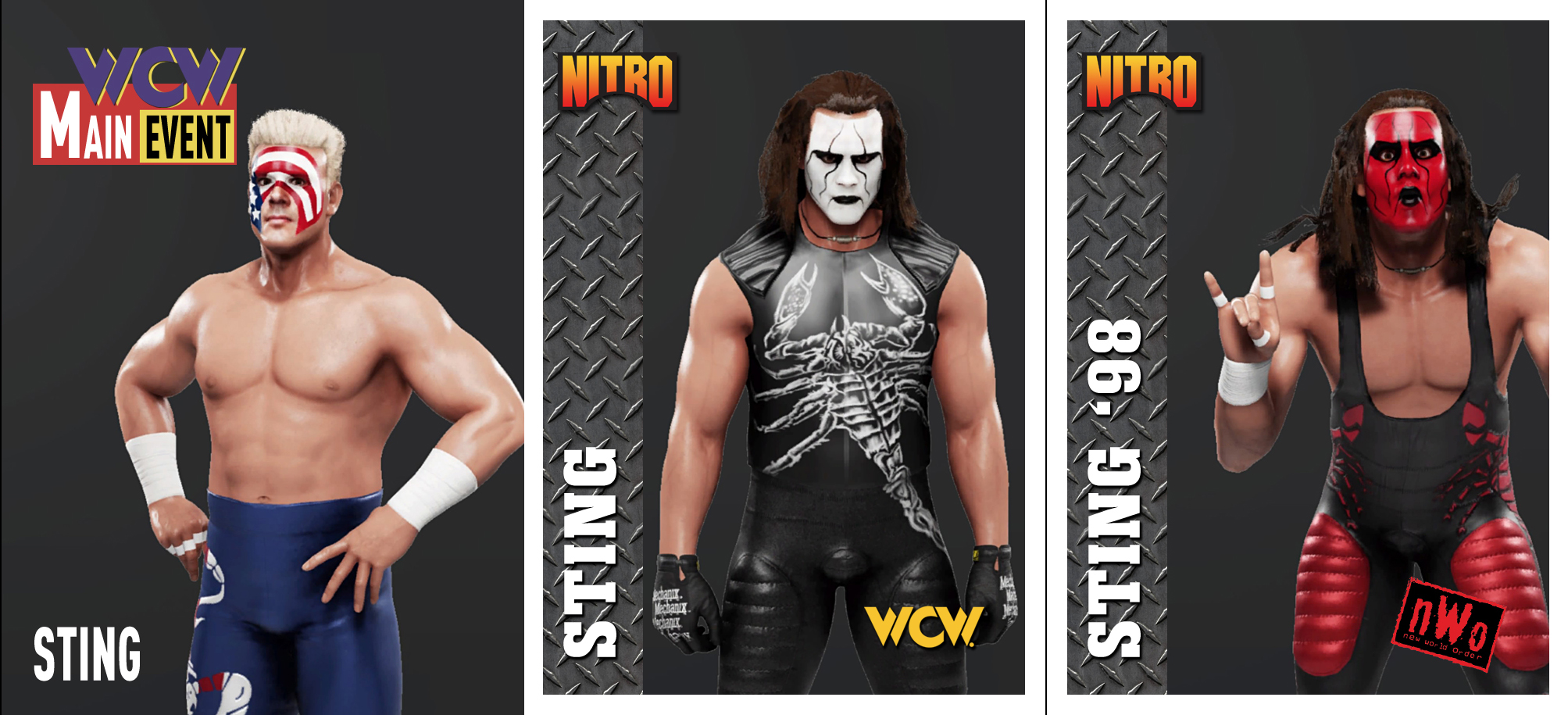 貴重！1点モノ　WWE WCW TNA　新日　スティング　コスチュームカスタム Sting (metallic 8x10) WCW WWE TNA NWO NWA photo signed auto
