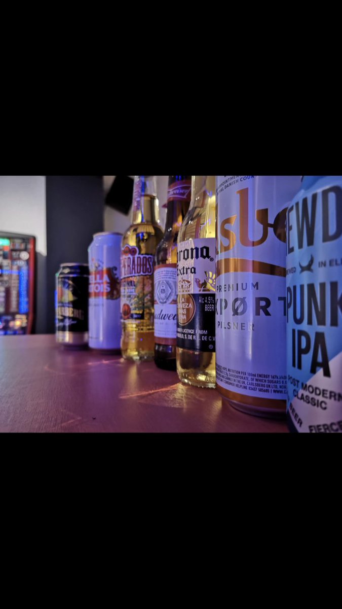 Our fridge is stocked! Come down and get a bev and enjoy your evening (or day 🤫) at the roomz