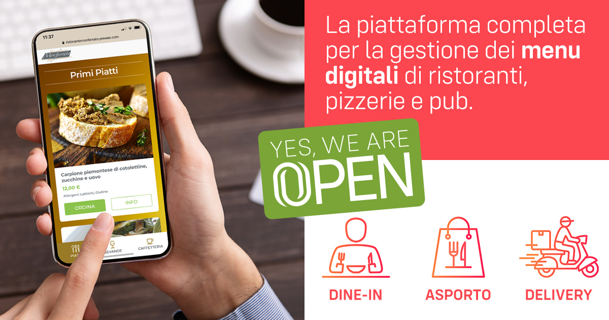 NetToHotel's tweet image. #YesWeAreOpen si rivolge a tutti gli operatori della #ristorazione commerciale, tradizionale e alberghiera e della ristorazione collettiva, #selfservice e #menseaziendali.
Scegli il tuo piano e comincia a vendere con il tuo #menudigitale:
yesweareopen.it/yes-we-are-ope…