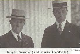 Charles Norton was the Secretary to the President during William Howard Taft's presidency and the president of the Merchants Club. At the time of the FED negotiations, he was the president of J.P. Morgan’s Bankers Trust Company.