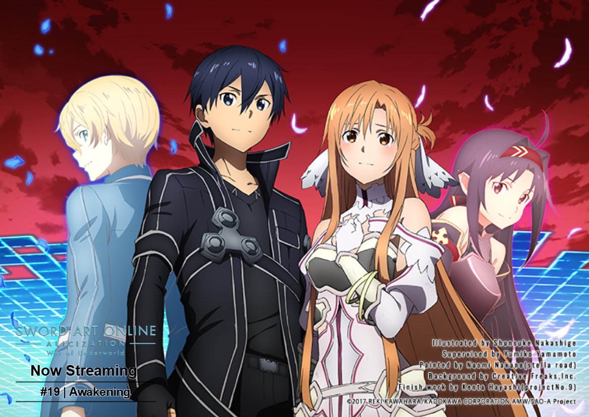 Sword Art Online Alicization War Of Underworld Streaming Sword Art Online on X: "Episode 19 of SAO Alicization War of Underworld continues to deliver with this 2nd illustration, which depicts the Black Swordsman and Lightning Flash together again with their