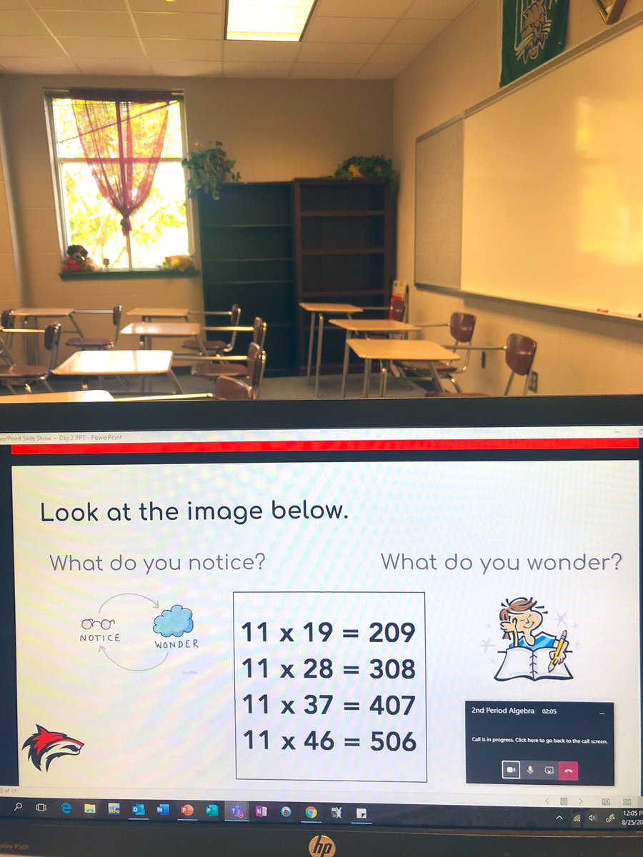 The first #noticewonder warm-up of the year sparked some great conversation in my {virtual} classes today. 💡•🗣💬• ❔#iteachmath #mathtalk #MTBoS