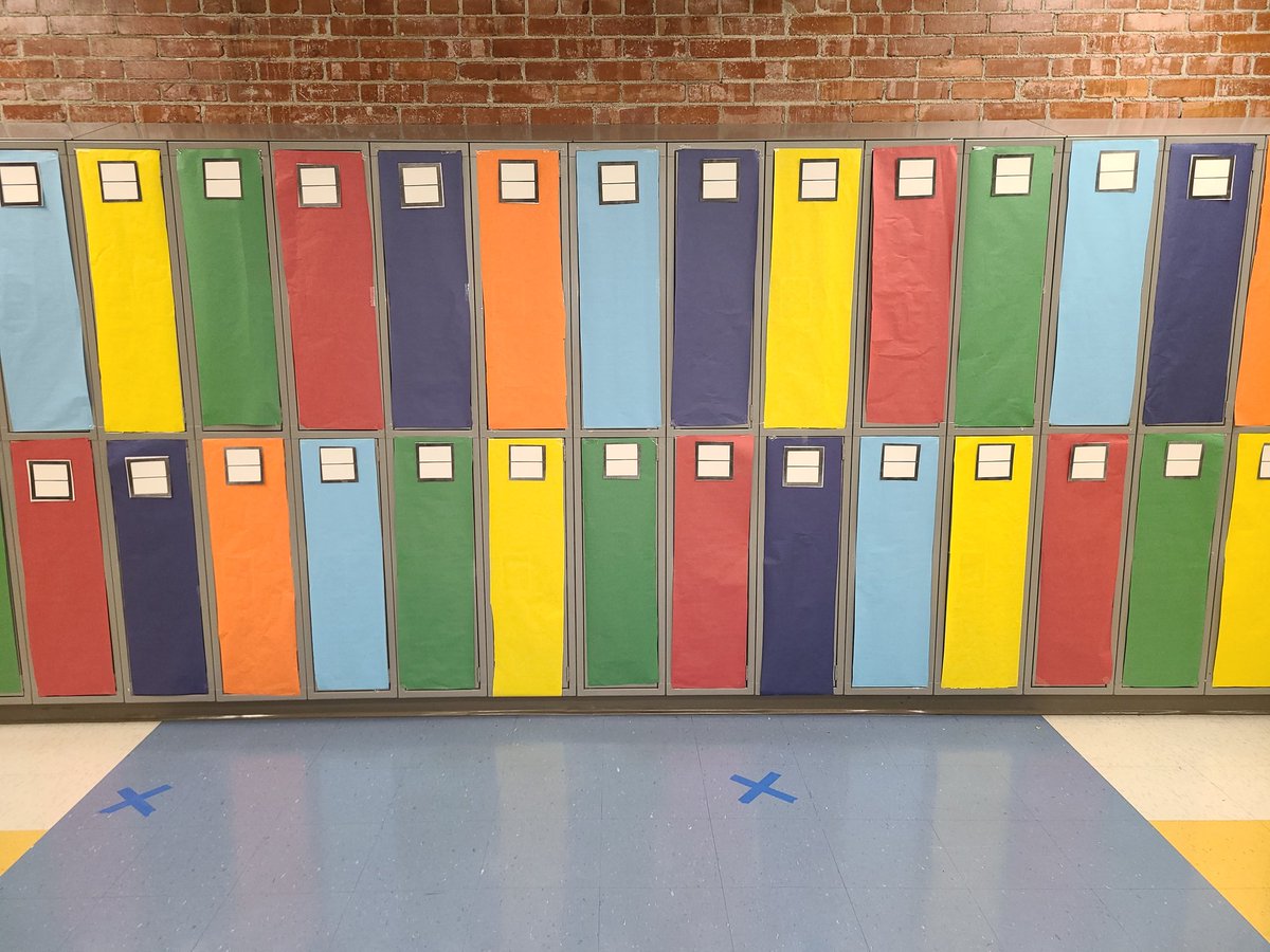 mariemontelem's tweet photo. Classroom doors, hallways and lockers are decorated, social distancing stickers are on the floor and now we just need our ME students! It's going to be a Beautiful year here in the #MEneighborhood In-person and Online! #RestartMariemont #createExperience #embraceGrowth https://t.co/HLOKQZpQvq