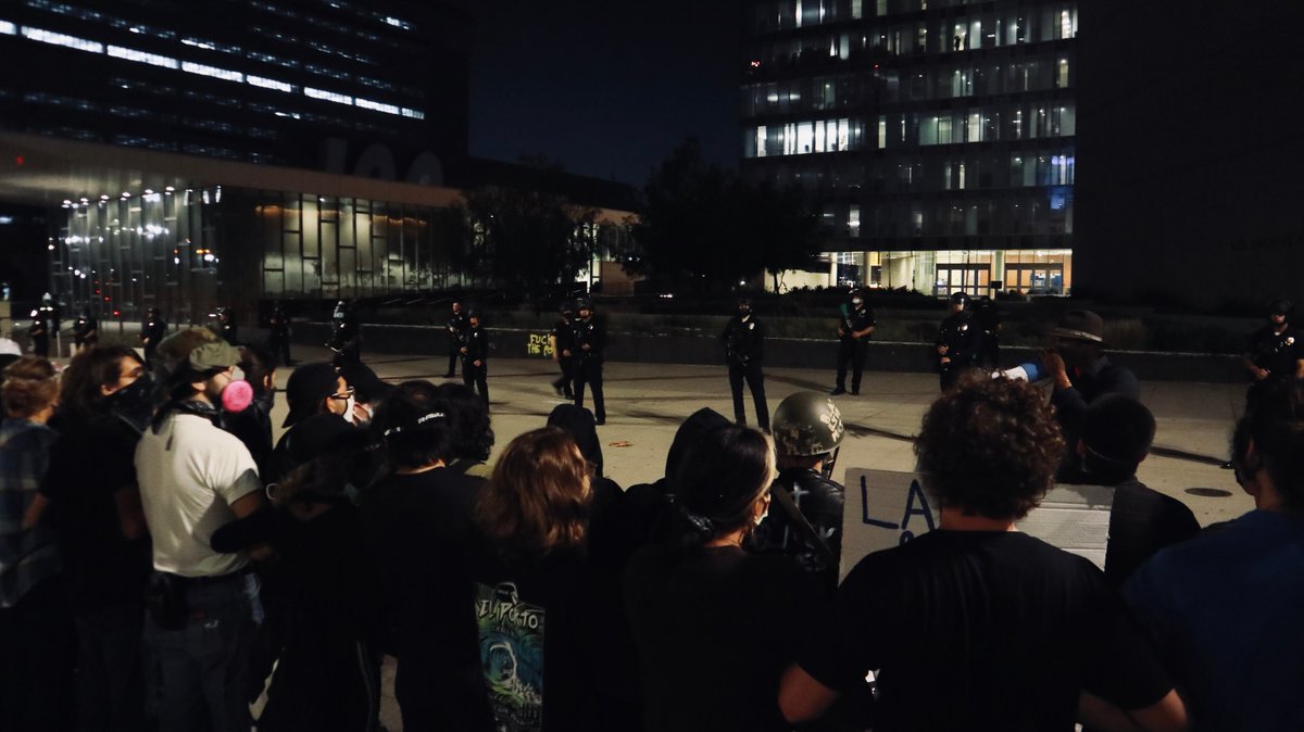 DTLA last night. Courage, solidarity. A very ‘let’s learn how to do class conflict together’ kind of vibe. For #AnthonyMcClain #JacobBlake & for what’s coming.

“You’d be foolish to be sleeping in dangerous times. These are dangerous times.” -@ActiveAdvocate #DefundThePolice #BLM