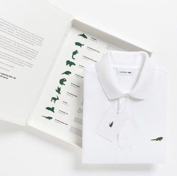 FunnyLogos's tweet photo. #Lacoste temporarily changed its iconic crocodile logo to raise awareness of endangered species https://t.co/2waOCz9rfA