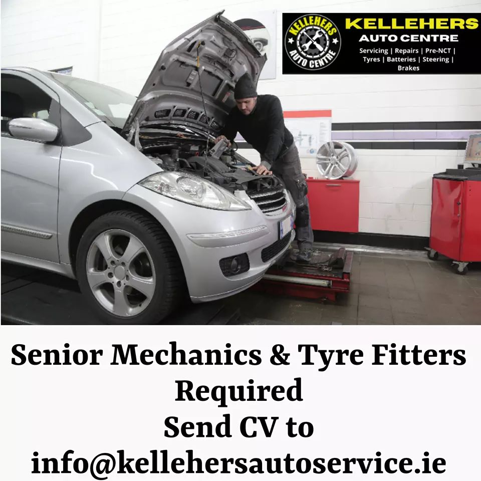 Job Opportunities at Kellehers Auto Centres

Senior Mechanics &amp; Tyre Fitters

We are currently recruiting fo to offer a top-quality standard of service to members of the public, maintaining our impeccable standards.

Application with CV to info@kellehersautoservice.ie