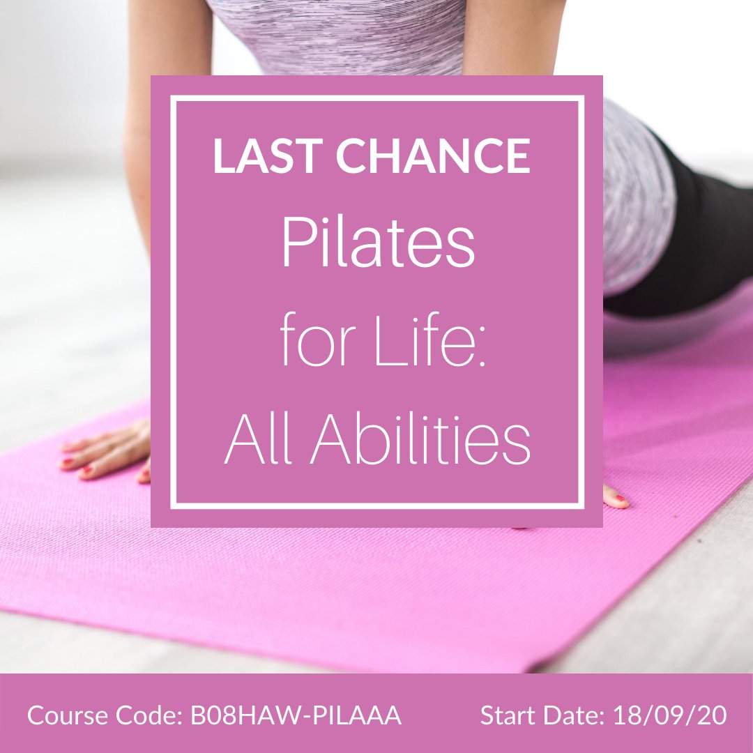 LAST CHANCE COURSE! 
This helps to improve general fitness and overall well-being. Similar to Yoga, Pilates concentrates on posture, balance and flexibility.
lecb.ac.uk/health-and-fit…