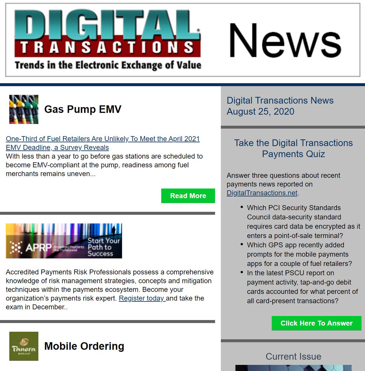 DTPaymentNews's tweet photo. Today’s Digital Transactions News: Fuel Retailers Fall Short; Panera's Google Tie-in; Discover's Car Commerce https://t.co/YjMm6UDTOf #payments #carcommerce #onlineordering #emvatpump https://t.co/qXHjed5C3P