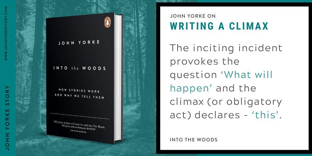 jyintothewoods's tweet photo. How should your inciting incident link to the climax of your story? A simple and effective tip from BAFTA-winning storyteller, John Yorke
.
.
#amwriting #writingadvice #screenwriting #incitingincident #climax #5actstructure #storytelling #storystructure #writetip #screenplay https://t.co/3DOv72W4MB