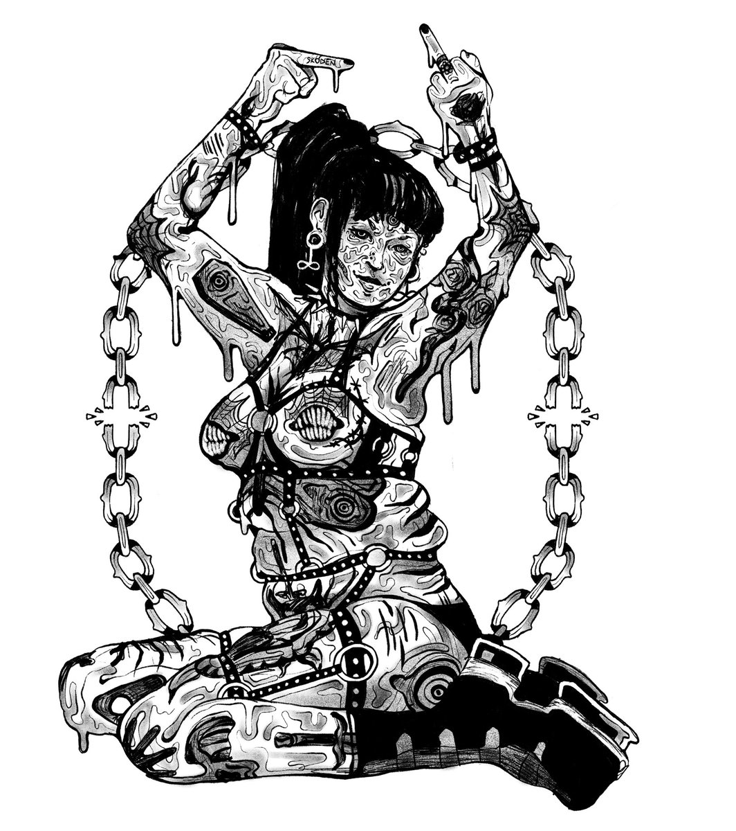 a fun bdsm punk spin on a pin up gal ???⛓ 