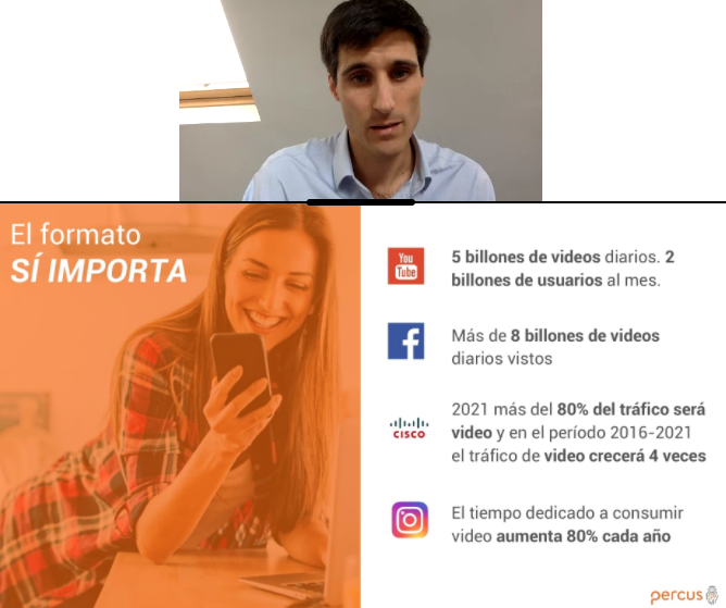 DigitalBankLA's tweet photo. "Se debe utilizar los formatos que el cliente usa. El video es el formato que más se consume actualmente en redes sociales", Ibáñez, CEO de #Percus #DigitalBankWebinar https://t.co/t9u7uEBs5a