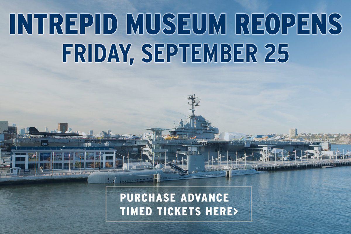 We are thrilled to welcome you back to the #IntrepidMuseum beginning Friday, September 25. The Museum has implemented numerous enhanced health &amp; safety measures in order to provide an engaging experience in a safe environment. Learn more here: bit.ly/31sVEbS