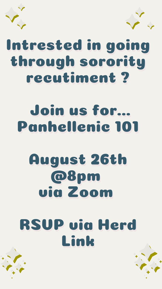Don’t forget about Panhellenic 101 on zoom tomorrow night! ✨