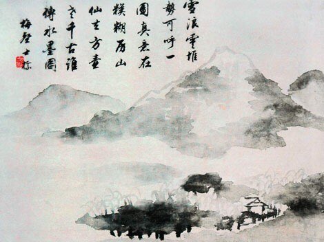 the backgrounds and aesthetics of the Avatar Wan episodes are influenced by east asian woodblock printing (left) and ink wash paintings (right). the end result is gorgeous and helps make the time period distinct while building a mythos for this fantastical world