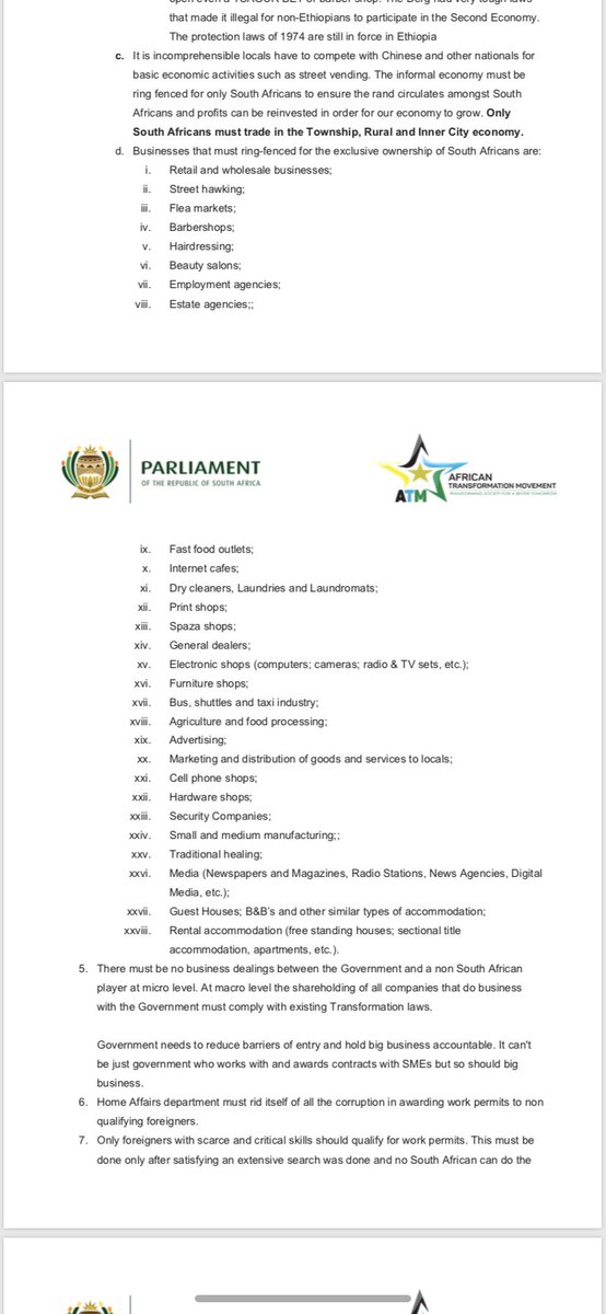 ZungulaVuyo's tweet photo. All foreigners who are running Spazas, barber shops, cellphone shops, guest houses, hair salons, dry cleaners, laundromats, fast food outlets, Internet cafes, Hardware stores, Street hawking ARE breaking the law.
#PutSouthAfricansFirst https://t.co/aM6BdntXSr