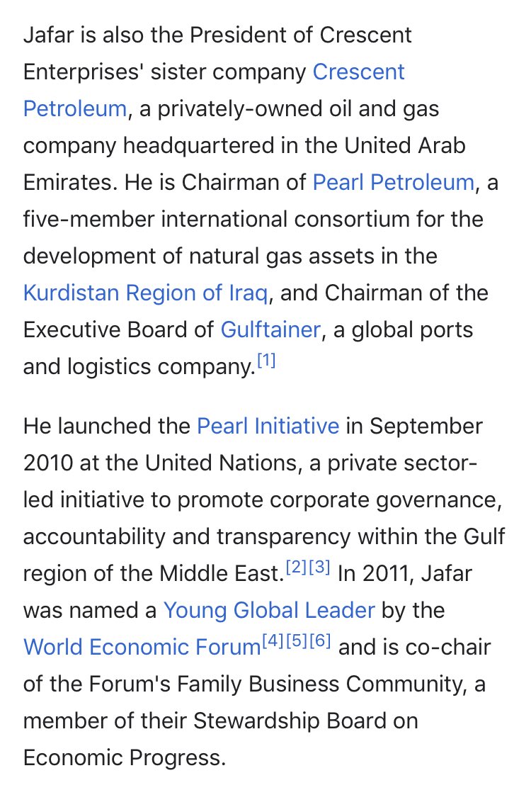 85/ BADR JAFARUAE BUSINESSMANChairman of *GLOBAL PORTS & LOGISTICS* (think shipping containers)In 2015, Assigned by UN Sec General to “Humanitarian Financing* (shudder)Chairman of org involved in drilling Kurdi Natural GasShipping Containers+Humanitarian = ...